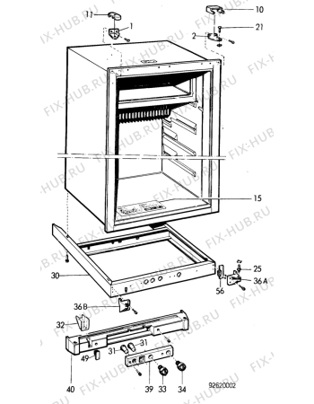 Взрыв-схема комплектующей Electrolux RM2401 - Схема узла C20 Cabinet  B